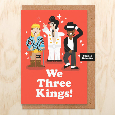 Tiger King, Elvis and Michael Jackson "We Three Kings" Christmas Card