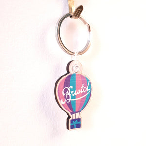 Bristol hot air balloon keyring with the Bristol Scroll design at Eclectic Gift Shop