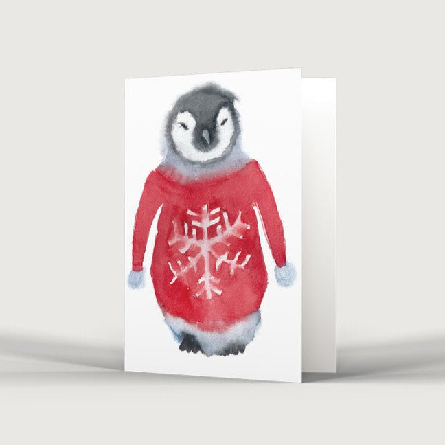 Penguin in a Jumper Christmas Card