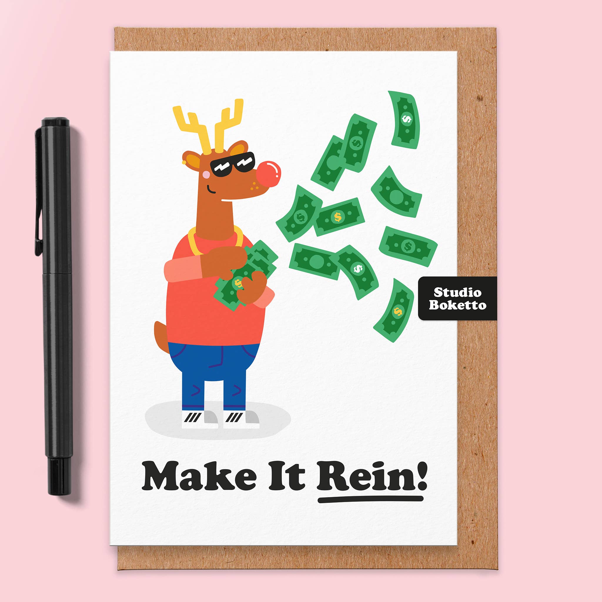 Funny Reindeer Christmas Card