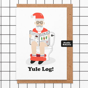 Yule Log Christmas Card