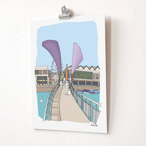 Pero's Bridge A4 Giclee Print by dona B drawings | Eclectic Gift Shop