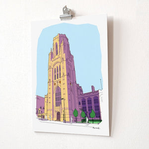 Wills Memorial Building A4 Giclee Print by dona B drawings | Eclectic Gift Shop