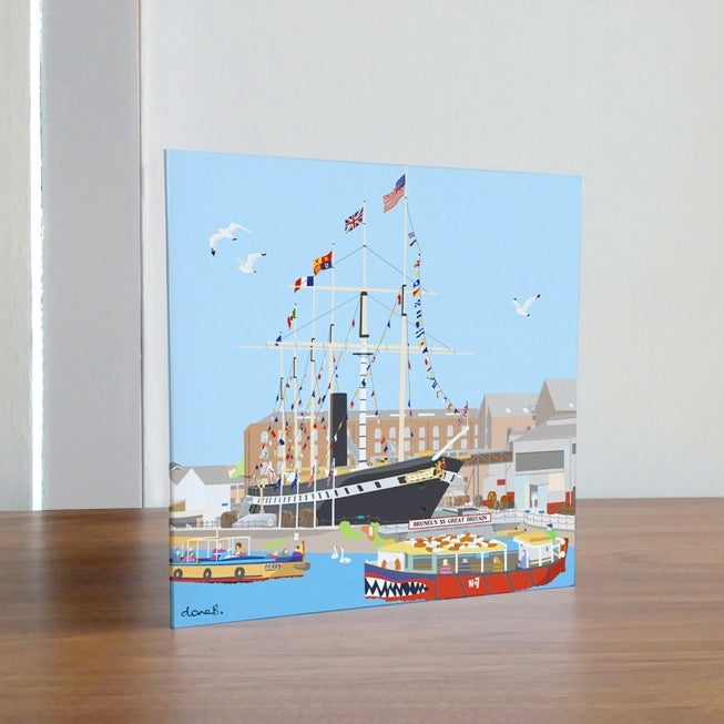 ss Great Britain Greetings Card by Dona B drawings | Eclectic Gift Shop
