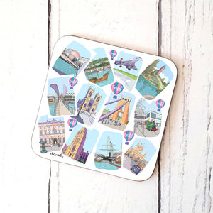 Bristol Sketches 12 Coaster by Dona B drawings | Eclectic Gift Shop