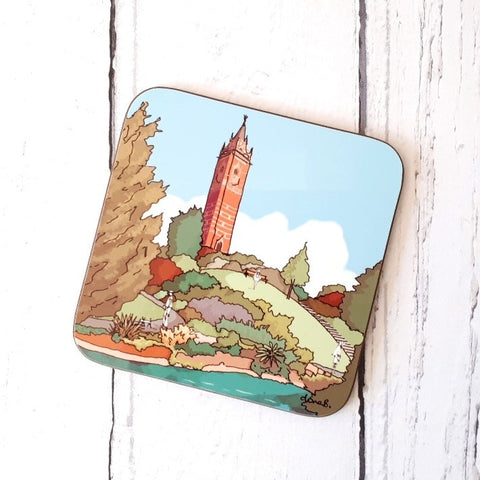 Cabot Tower Bristol Coaster by Dona B drawings | Eclectic Gift Shop