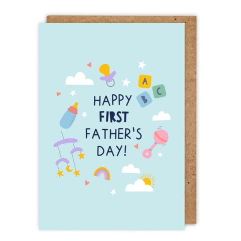 Happy First Father's Day! Cute, modern Father's Day card