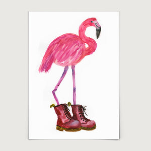 Flamingo in Cherry Dr Martens Print