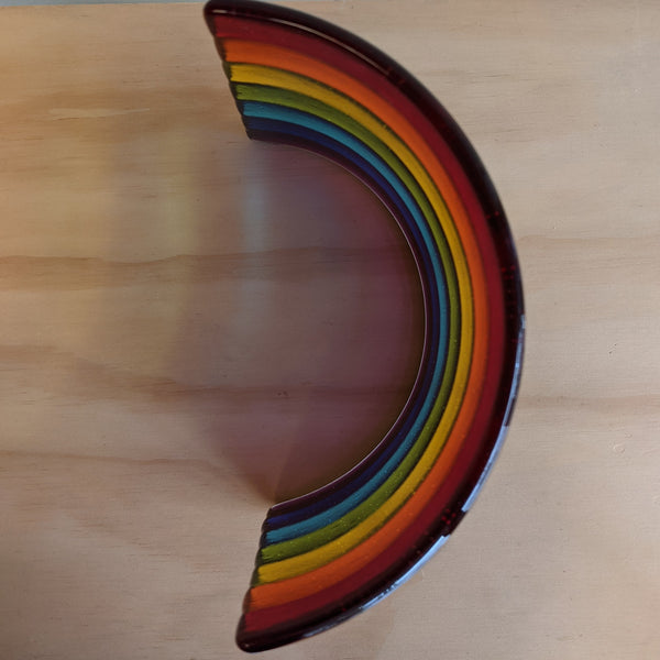 Fused Glass Rainbow Curve Pride Decoration