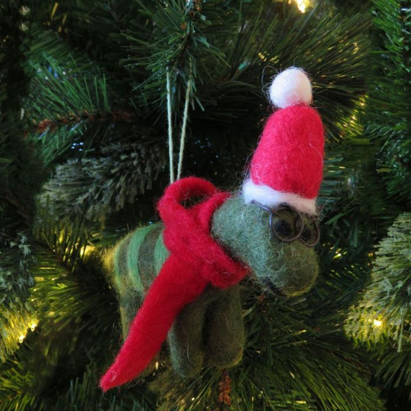 Handmade Felt Dinosaur Christmas Decoration