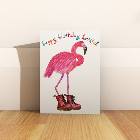 Flamingo Birthday Card by Bristol Artist, Rosie Webb