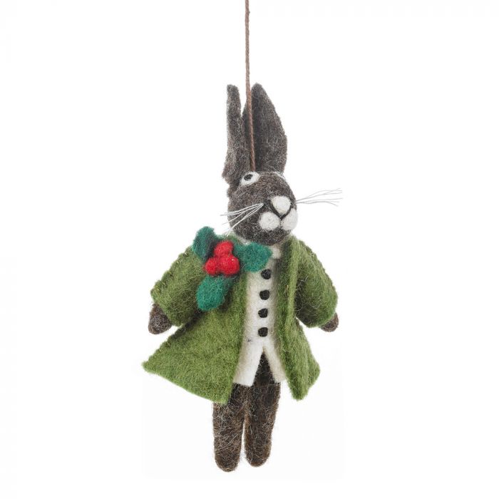 Handmade Felt Hare Christmas Tree Hanging Decoration