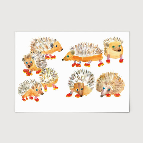 Hedghogs in Clogs Print