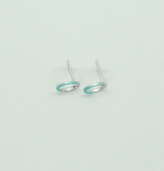 Side of earring posts and open circle stud earrings