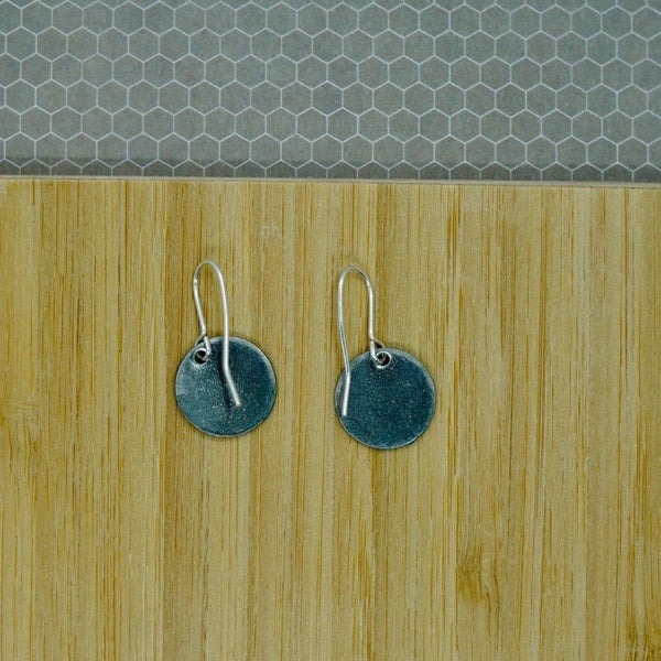 Back of drop earrings, handmade in England