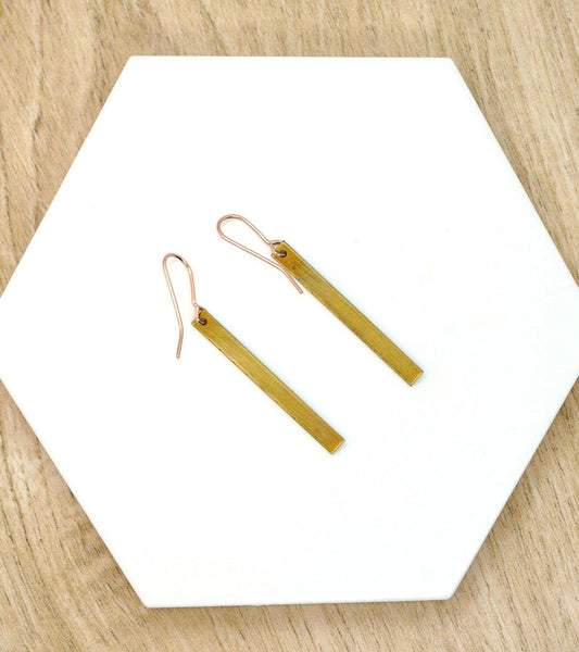 Enamel Geometric Brass Earrings in a range of colours