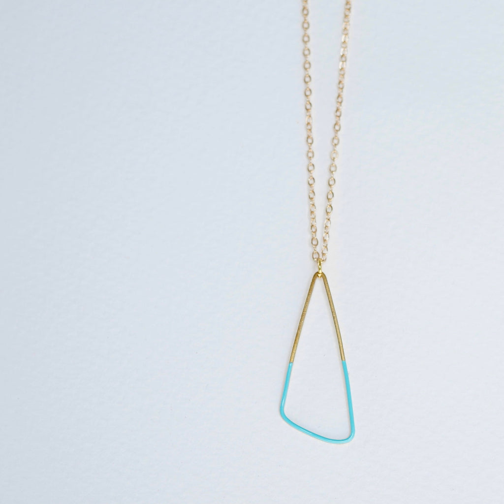 Turquoise sales triangle necklace