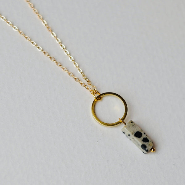 Dalmatian Jasper and Gold Necklace handmade in England