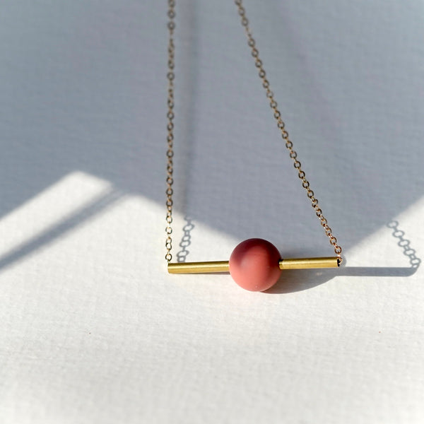 Geometric Brass and Silicon Necklace handmade in England