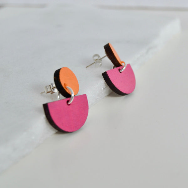 contrast pop colour earrings