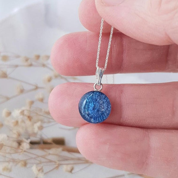 Sapphire coloured necklace, handmade in Bristol, UK