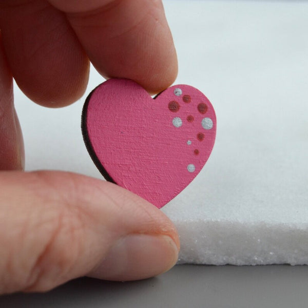 Pink heart brooch