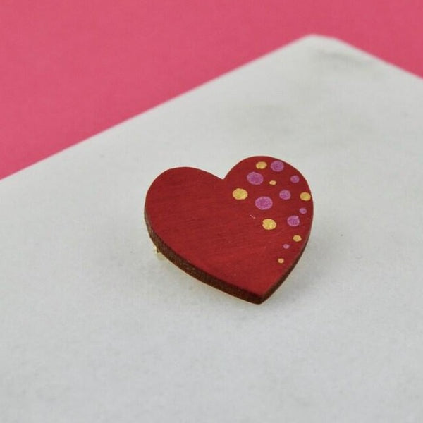 Red heart pin badge