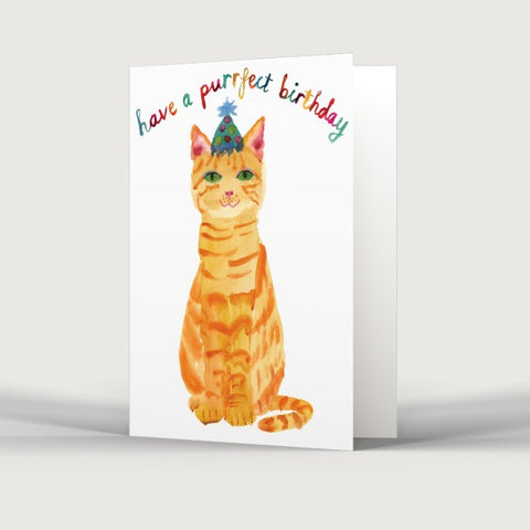 Cat Birthday Card by Bristol Artist, Rosie Webb